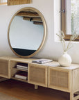 Retreat Round Timber Mirror