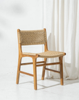 Khairi teak woven dining chair with viro rope weave