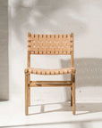 Luka Leather & Teak Chair Natural