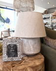 Moci Eartheware Table Lamp with Linen Shade