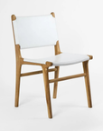 Kempsey Leather Backed Dining Chair - White
