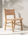 Luka Leather & Teak Chair Natural