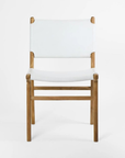 Kempsey Leather Backed Dining Chair - White