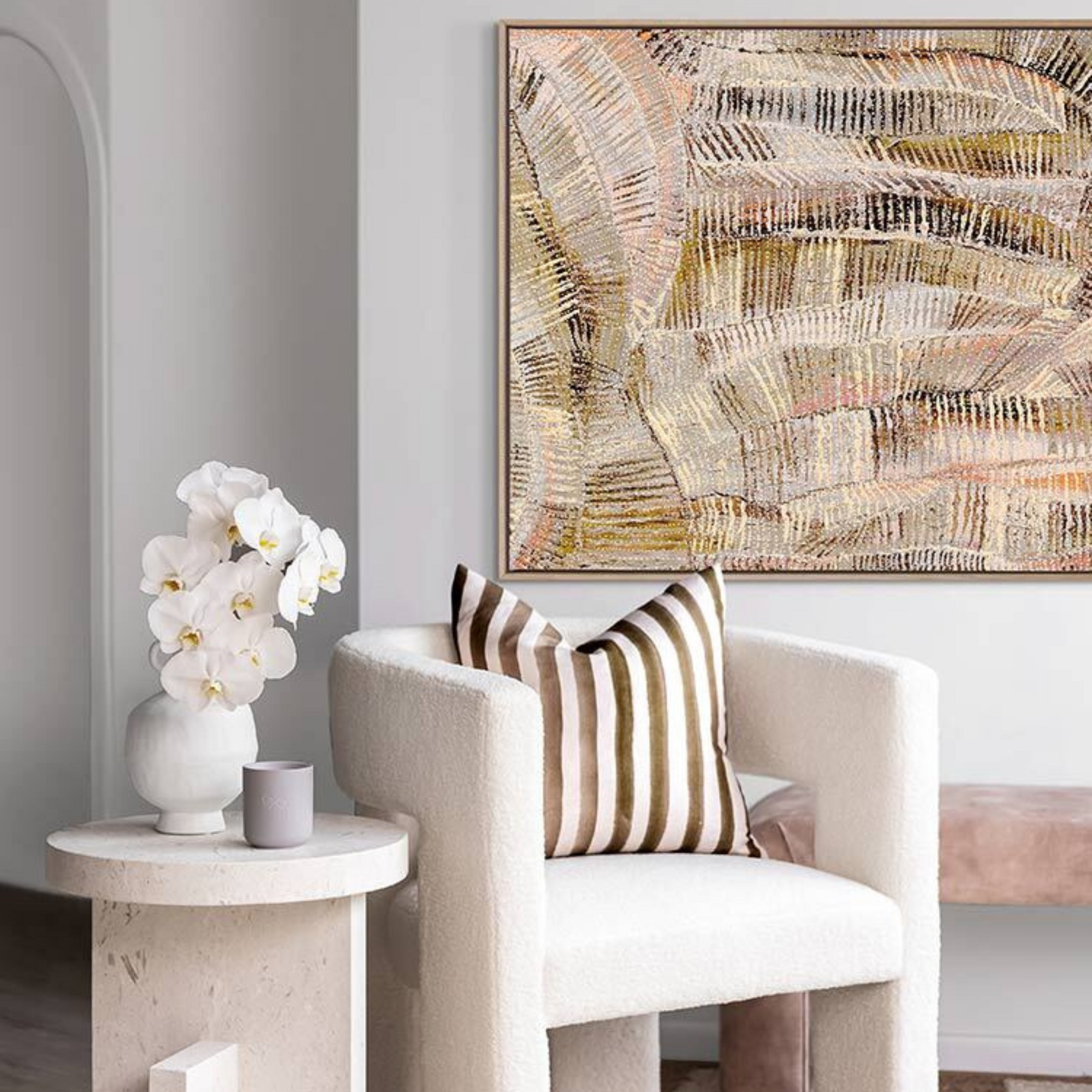 Aboriginal Art Collection - Dhala-Bu-Nya Neutral Canvas Art Print