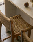 Khairi Woven Barstool - Teak and Viro Rope | Inartisan