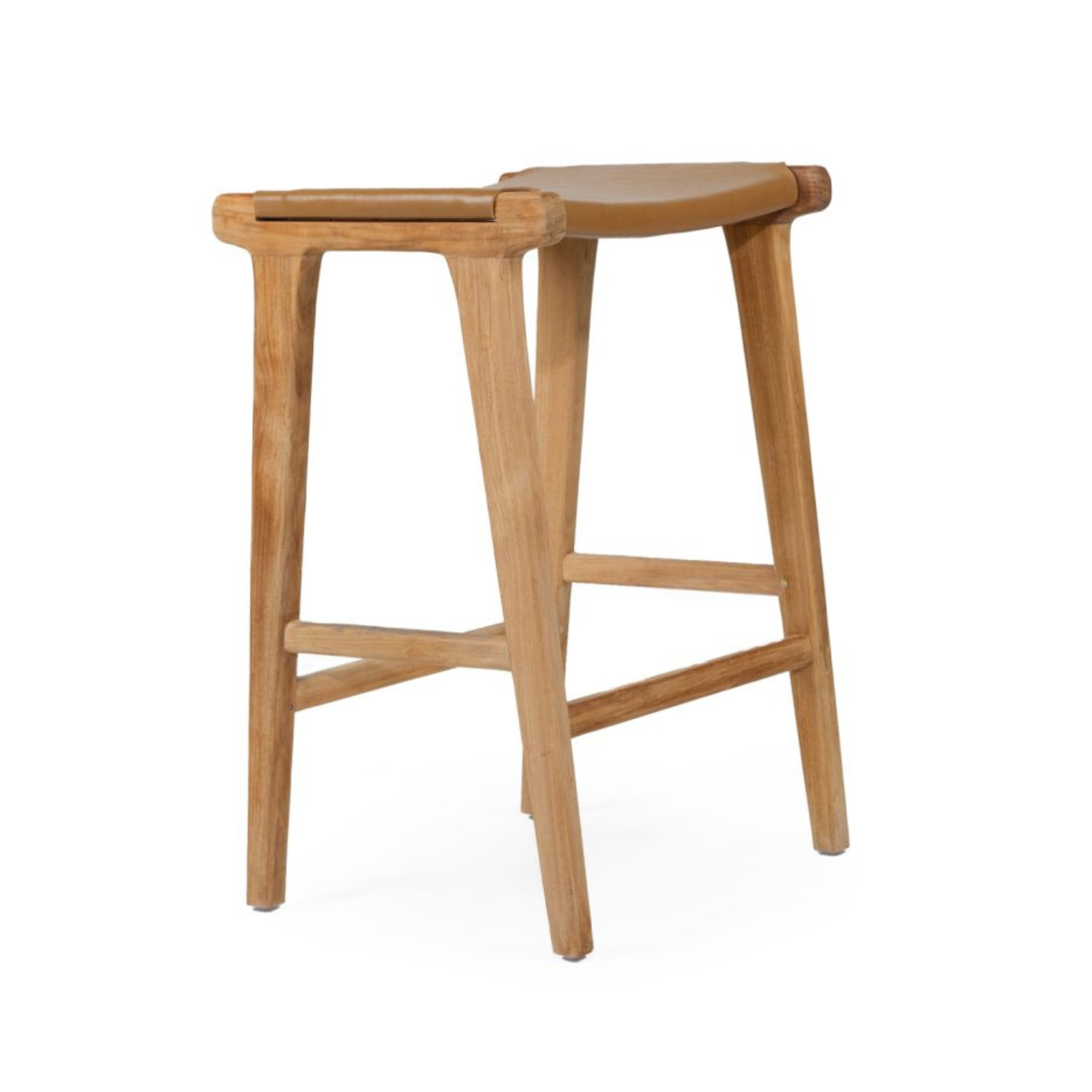 Paloma Flat Leather Saddle Stool