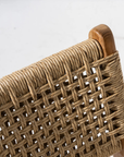 Khairi teak woven indoor outdoor dining chair with rope weave
