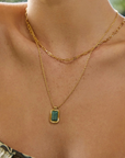 Teo Gold Necklace - Jade