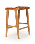 Paloma Woven Leather Saddle Stool