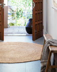 Zebra Natural Braided Jute Round Rug