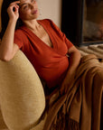 Camille Caramel/Latte Grand Throw