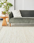 J+J Honeycomb Jute White Rug