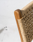 Khairi teak woven dining chair with viro rope weave