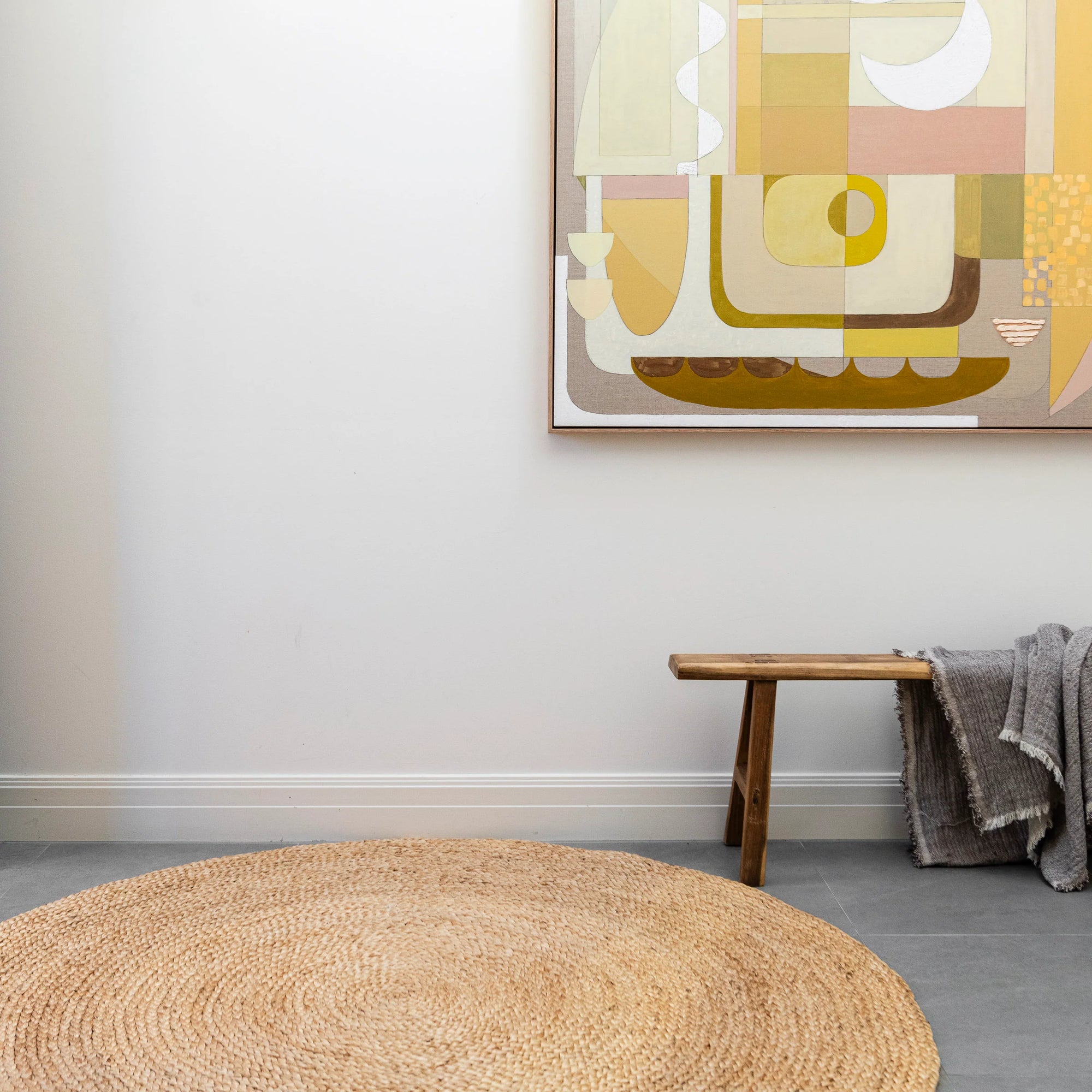Zebra Natural Braided Jute Round Rug
