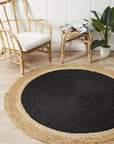J+J Dinga Jute + Black Flatwoven Rug