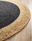 J+J Dinga Jute + Black Flatwoven Rug