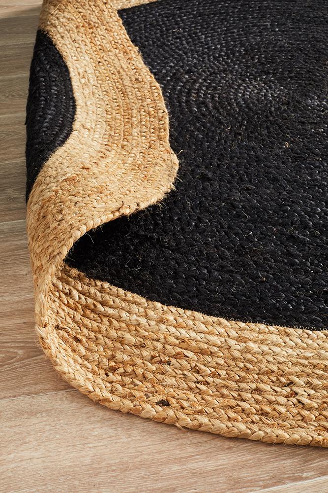 J+J Dinga Jute + Black Flatwoven Rug