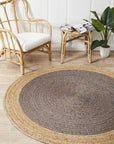 J+J Dinga Jute + Charcoal Flatwoven Rug