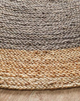 J+J Dinga Jute + Charcoal Flatwoven Rug
