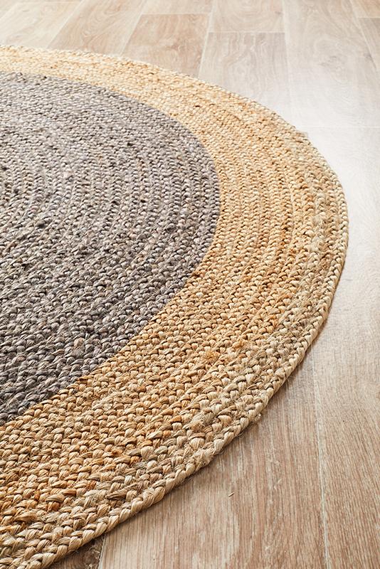 J+J Dinga Jute + Charcoal Flatwoven Rug