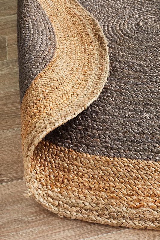 J+J Dinga Jute + Charcoal Flatwoven Rug
