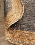 J+J Dinga Jute + Charcoal Flatwoven Rug