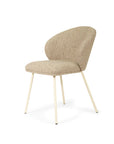 Anders Dining Chair – Pebble Upholstery with White Legs