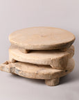 Bleached Round Wooden Chakla