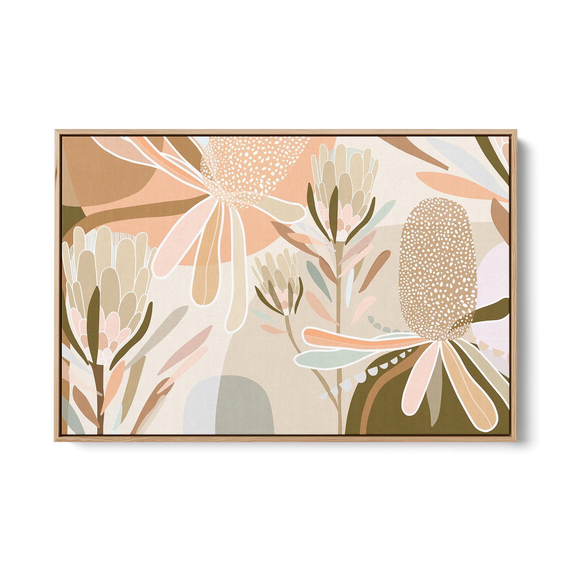 Australian Botanical Framed Canvas Print - Moss