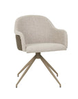 Riley Piped Spider Leg Office Chair - Chai Boucle - Vintage Matt Dark Brown