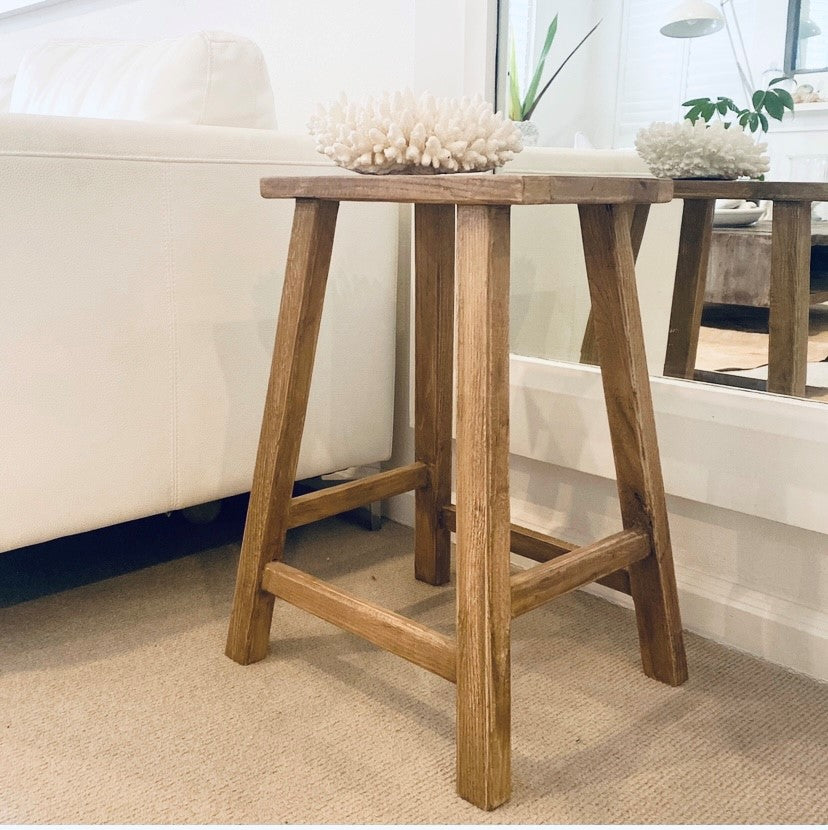 Rustic elm online stool