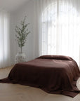 Eadie Luca Linen Bed Cover - Chocolate