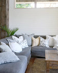 Eadie Polo Cushion - Silver/White