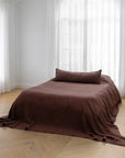 Eadie Luca Linen Bed Cover - Chocolate