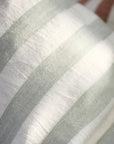 Eadie Santi Linen Cushion - Pistachio/White