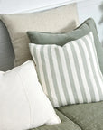 Eadie Santi Linen Cushion - Pistachio/White