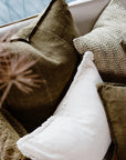 Eadie Luca Linen Cushion - Olive