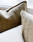 Eadie Luca Linen Cushion - Olive