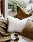 Eadie Luca Linen Cushion - Olive