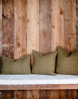 Eadie Luca Linen Cushion - Olive