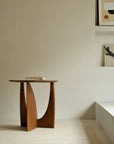 Ethnicraft Geometric Side Table in Teak Brown