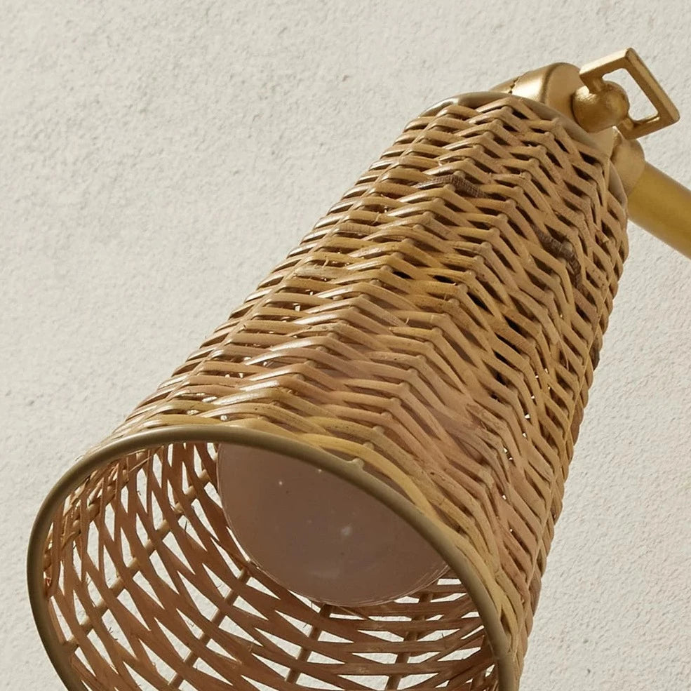 Rattan wall on sale light shade