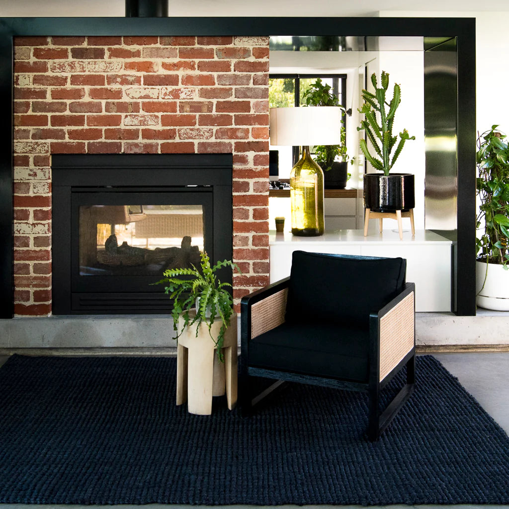 Zebra Graphite Jute Rug