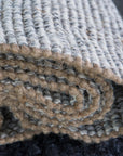 Zebra Carter Wool/Jute Rug - White/Grey
