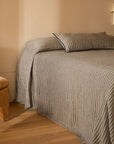 Ava Stripe Linen Bedcover