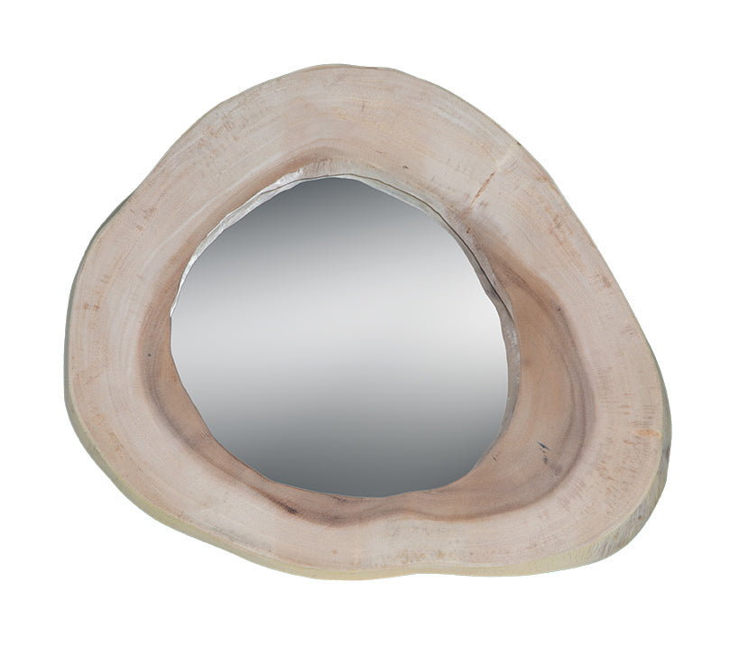 Round Freeform Timber Mirror