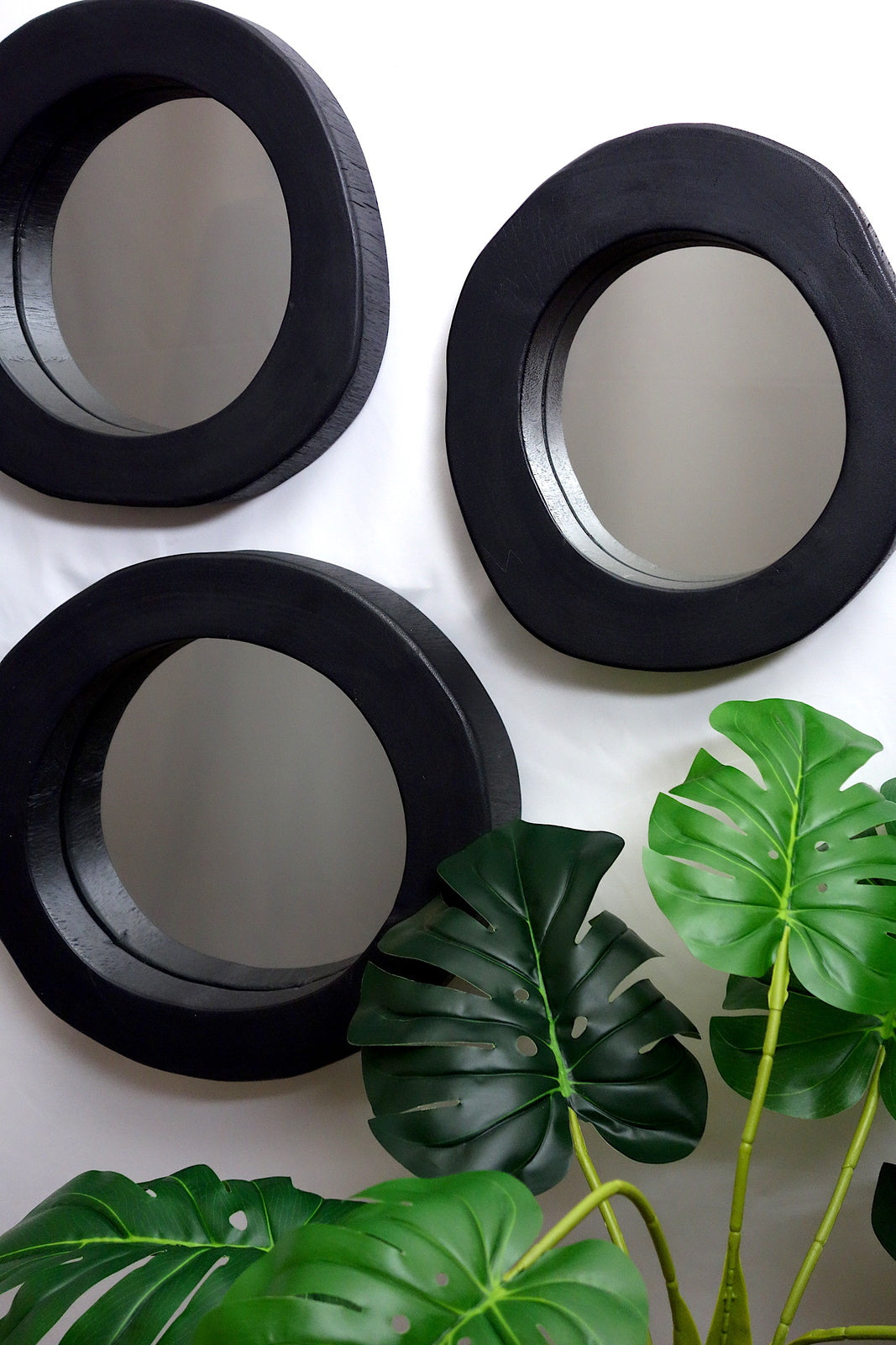 Round Freeform Timber Mirror