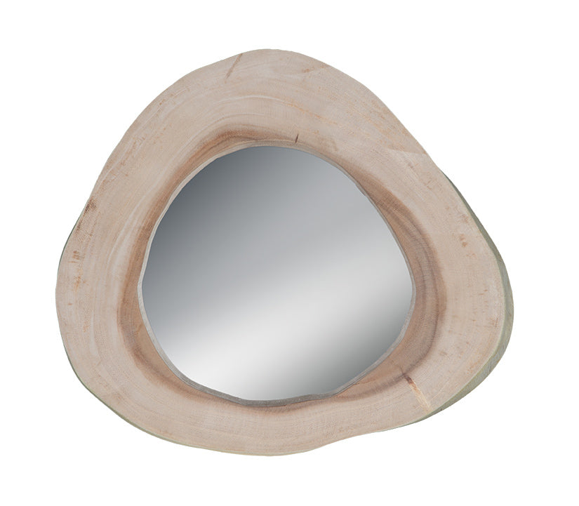 Round Freeform Timber Mirror