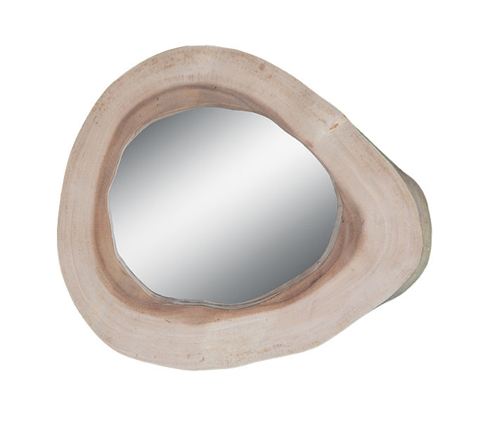 Round Freeform Timber Mirror