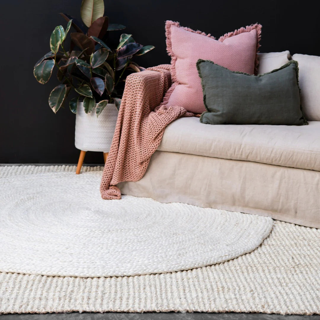 Zebra Vincent White Wash Round Rug